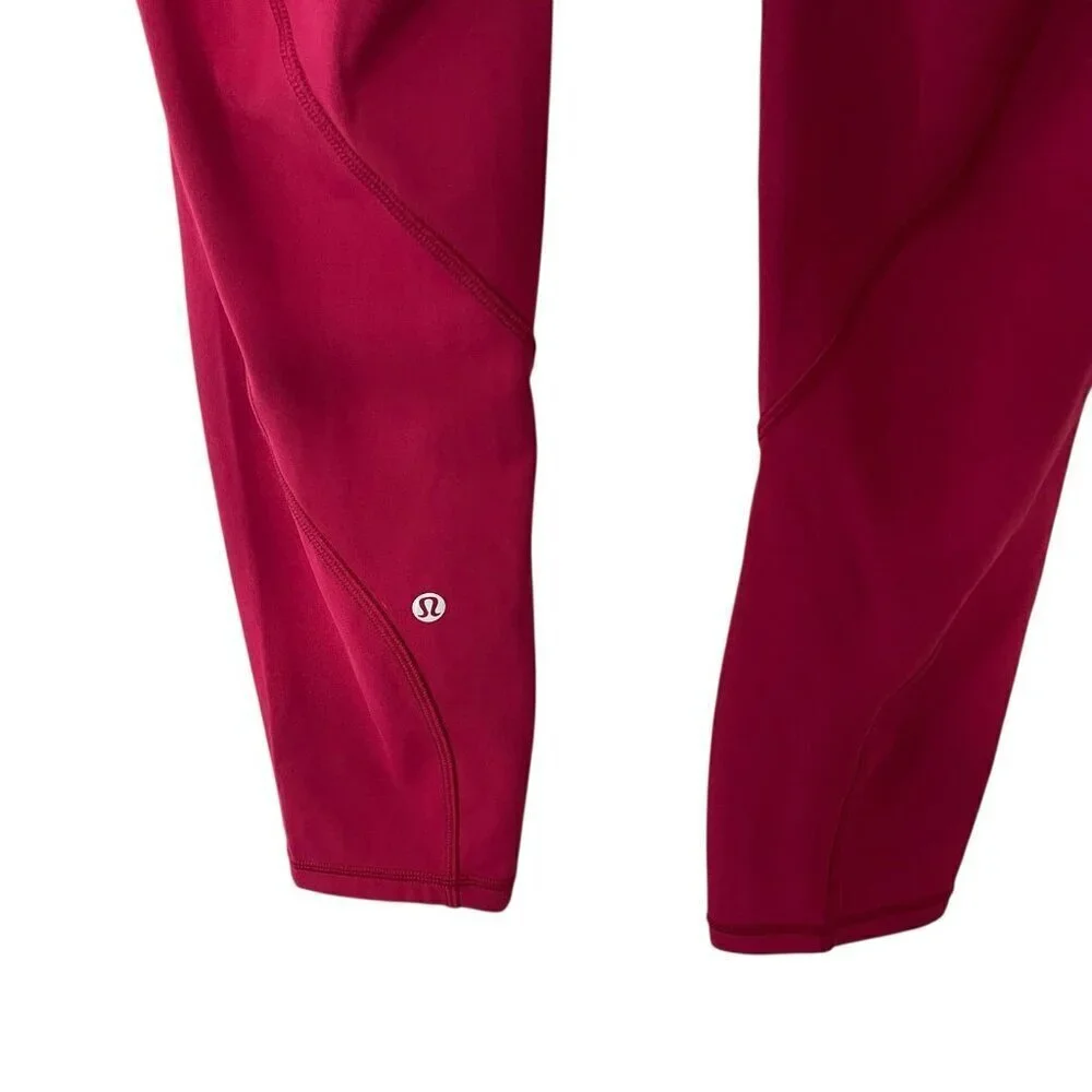 Lululemon Time To Sweat Crop Leggings 23 Inch Size 6 Red Active Gym Yoga Running